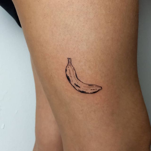 banana leg tattoo