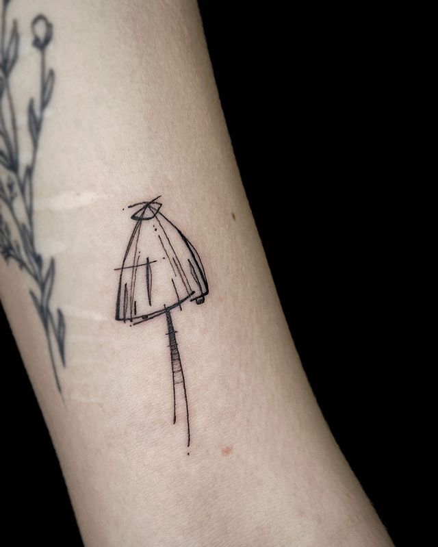 minimalist mushroom tattoo