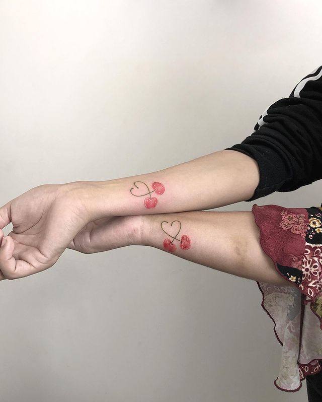 couple cherry tattoo