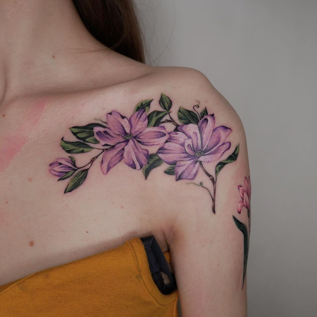 clematis tattoo transfer by DeborahValentine on DeviantArt