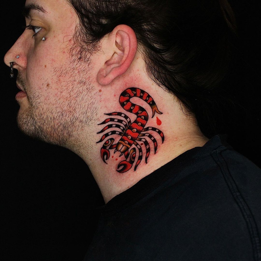 Scorpion neck Tattoo