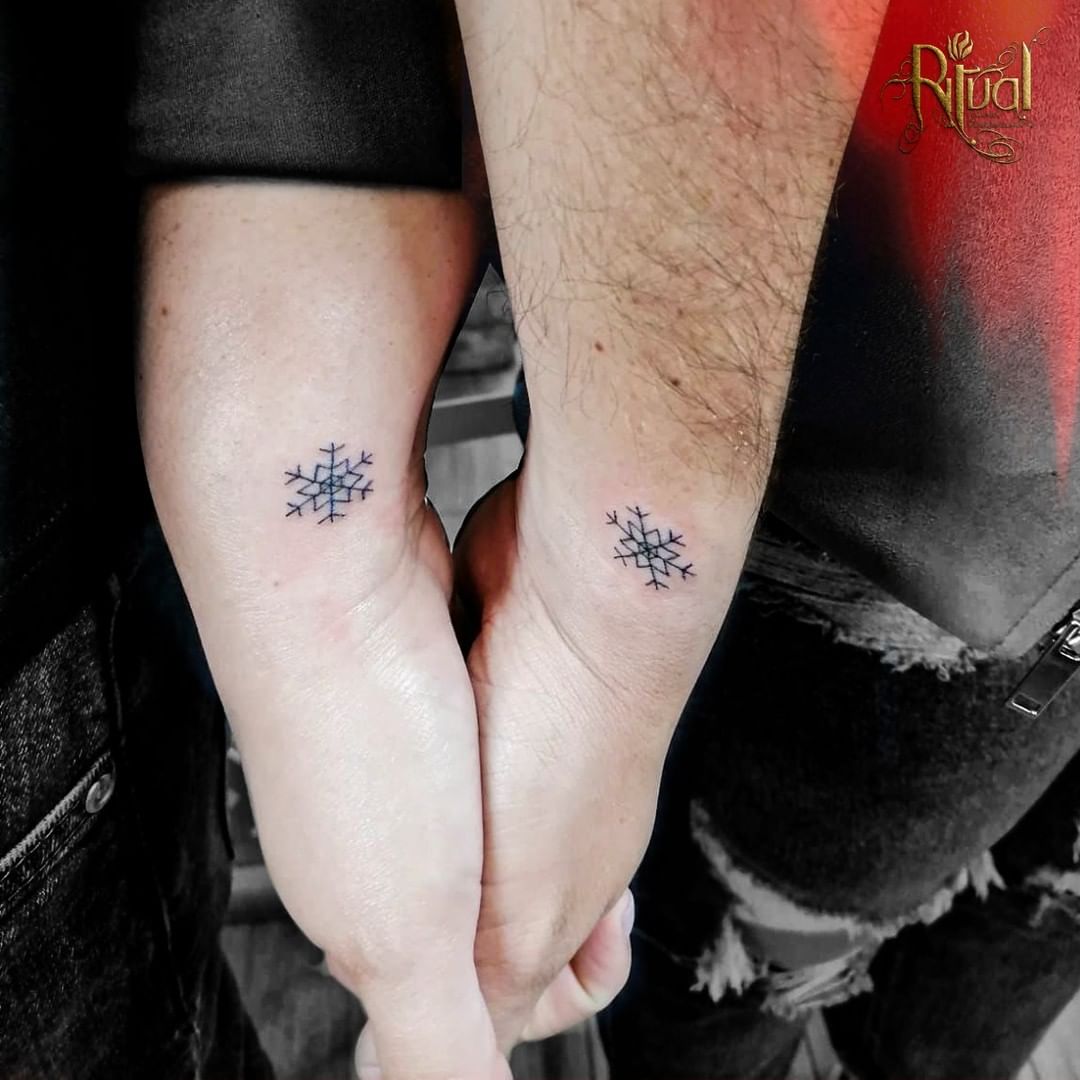 couple Snowflake tattoos