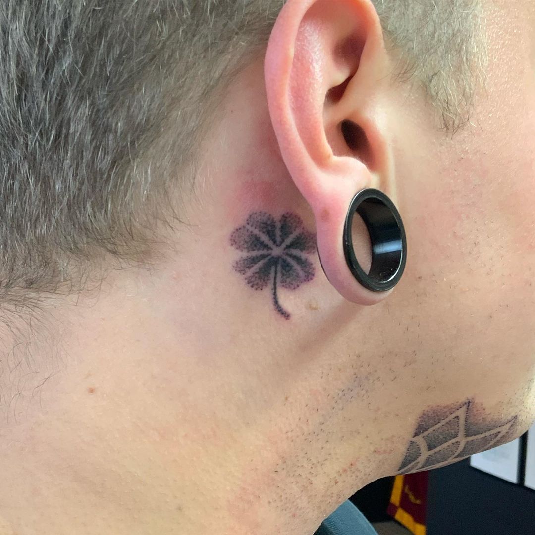 Shamrock behind the ear Tattoo
