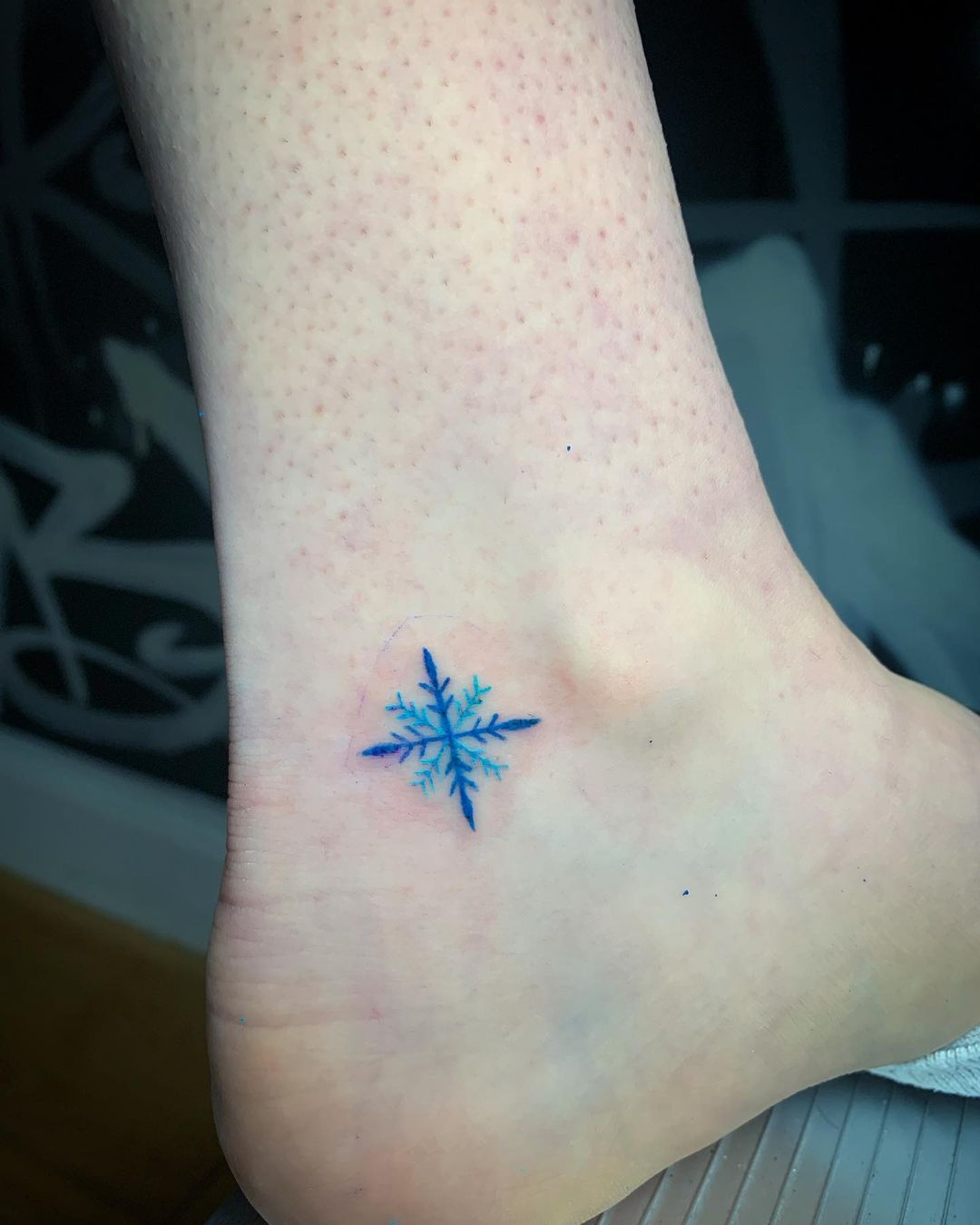 Snowflake ancle tattoo