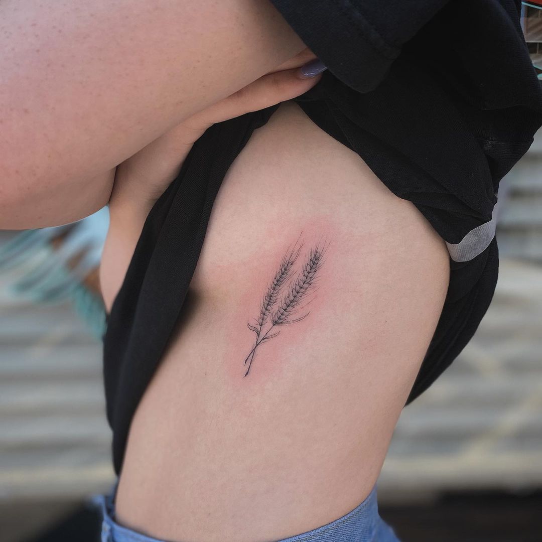 wheat rib tattoo