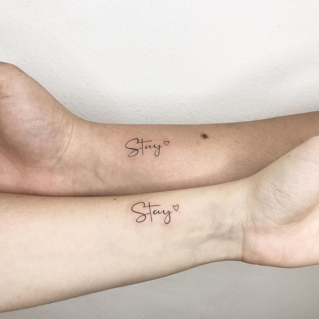 "stay" couple tattoo