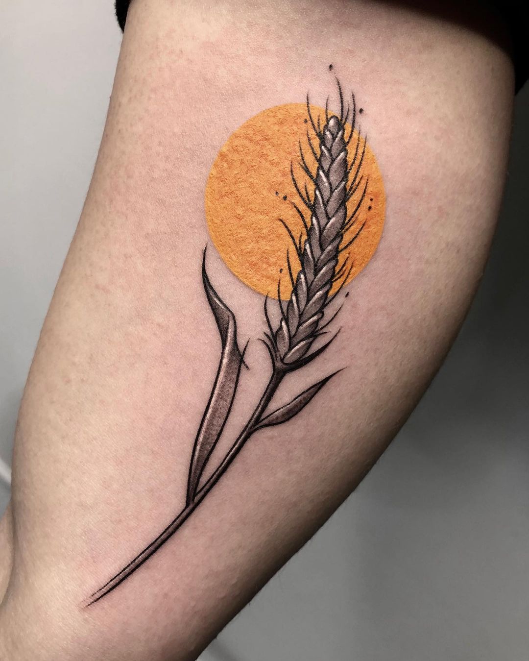 wheat and sun tattoo