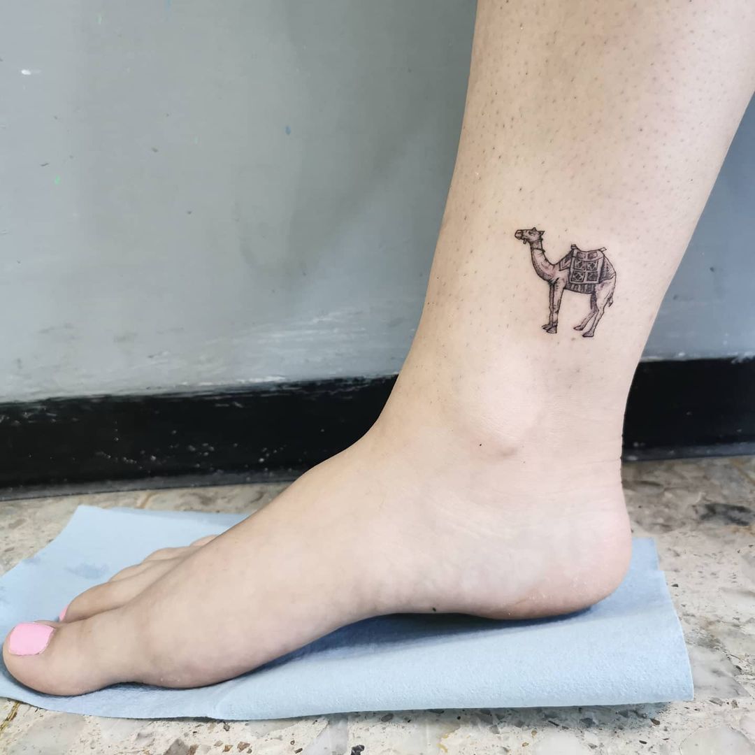 camel leg tattoo