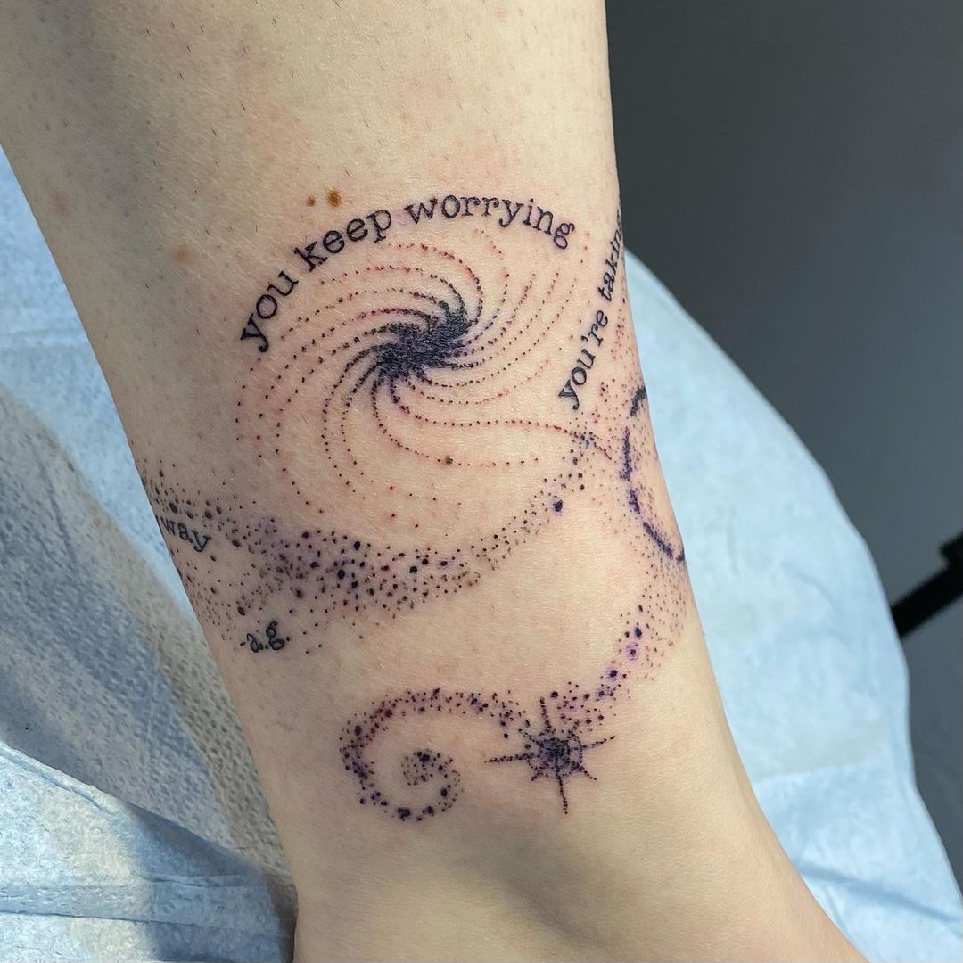 galaxy leg tattoo