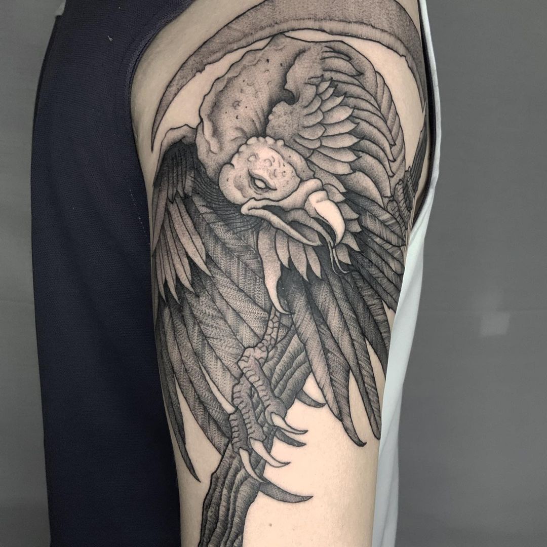 Vulture shoulder tattoo