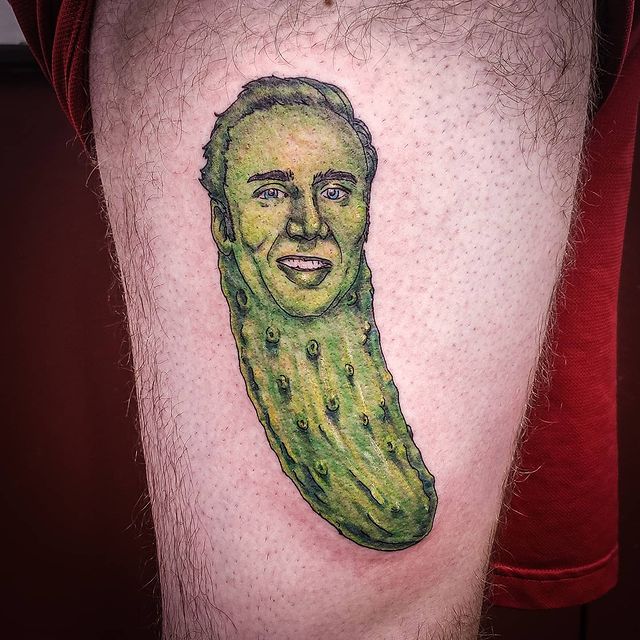 Funny pickle tattoo