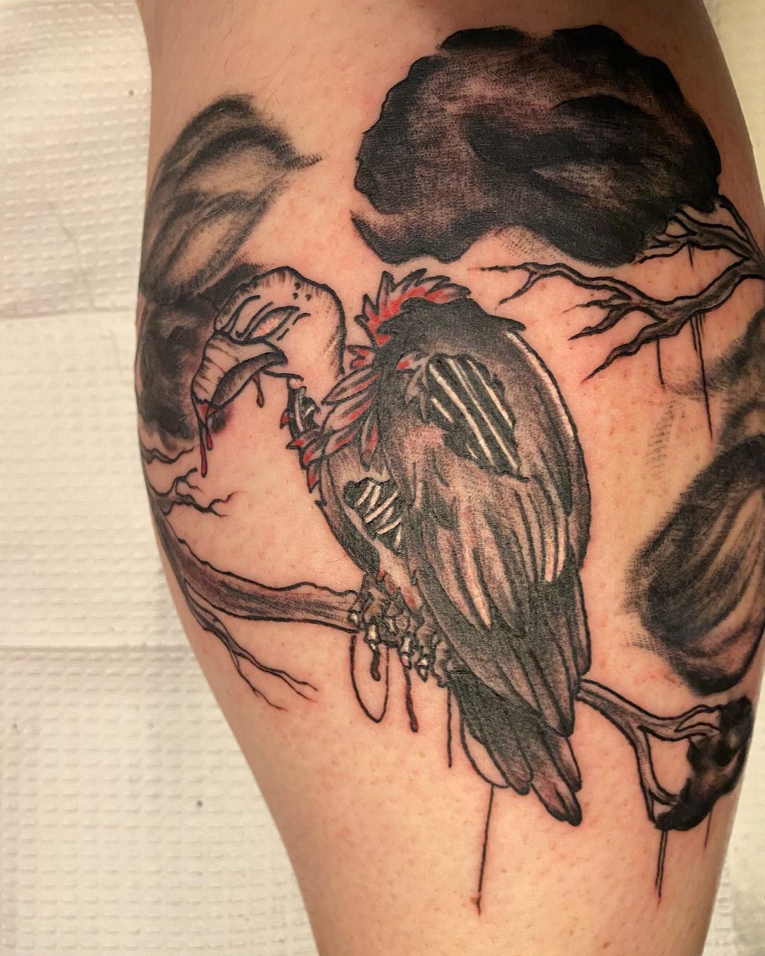 Vulture leg tattoo