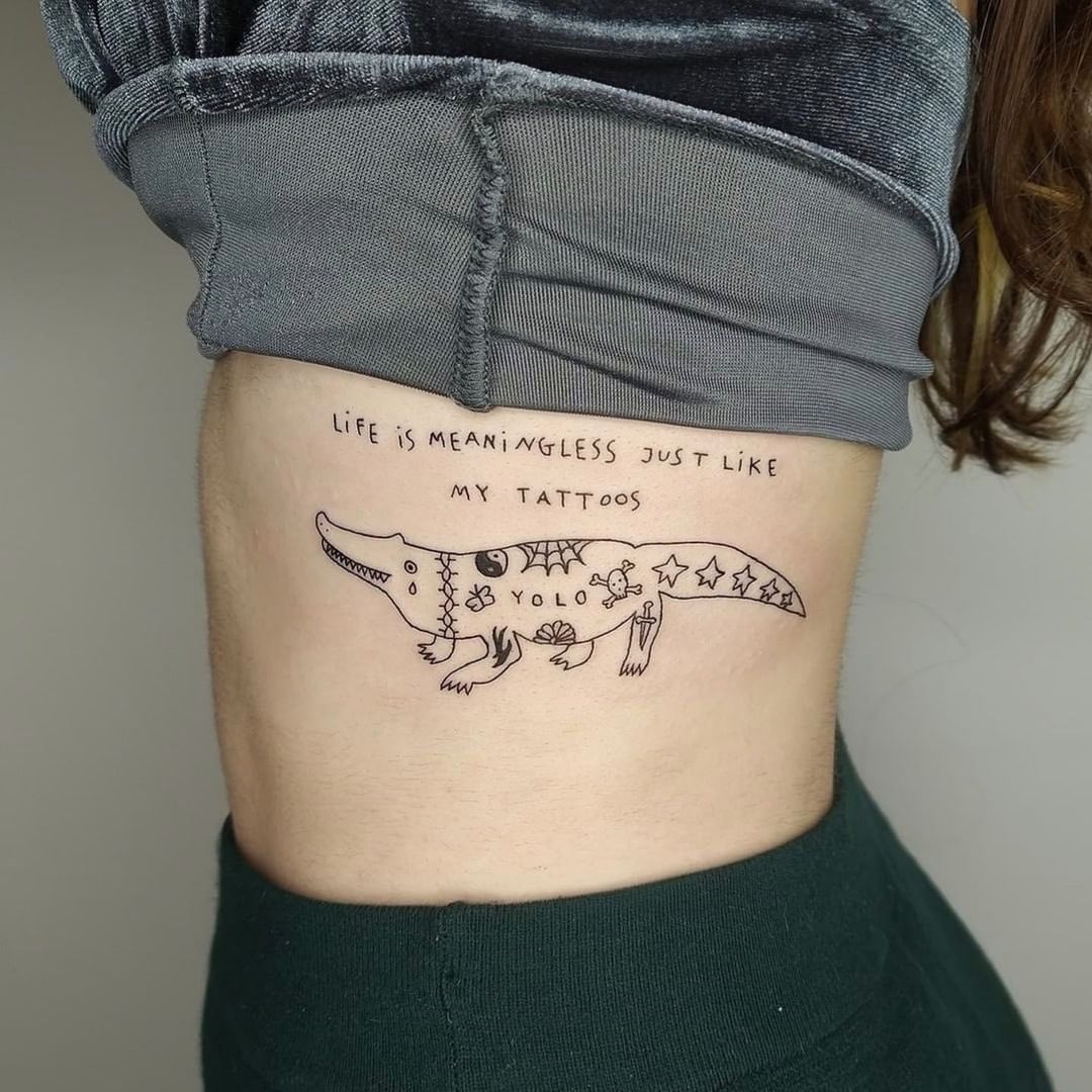 crocodile rib tattoo