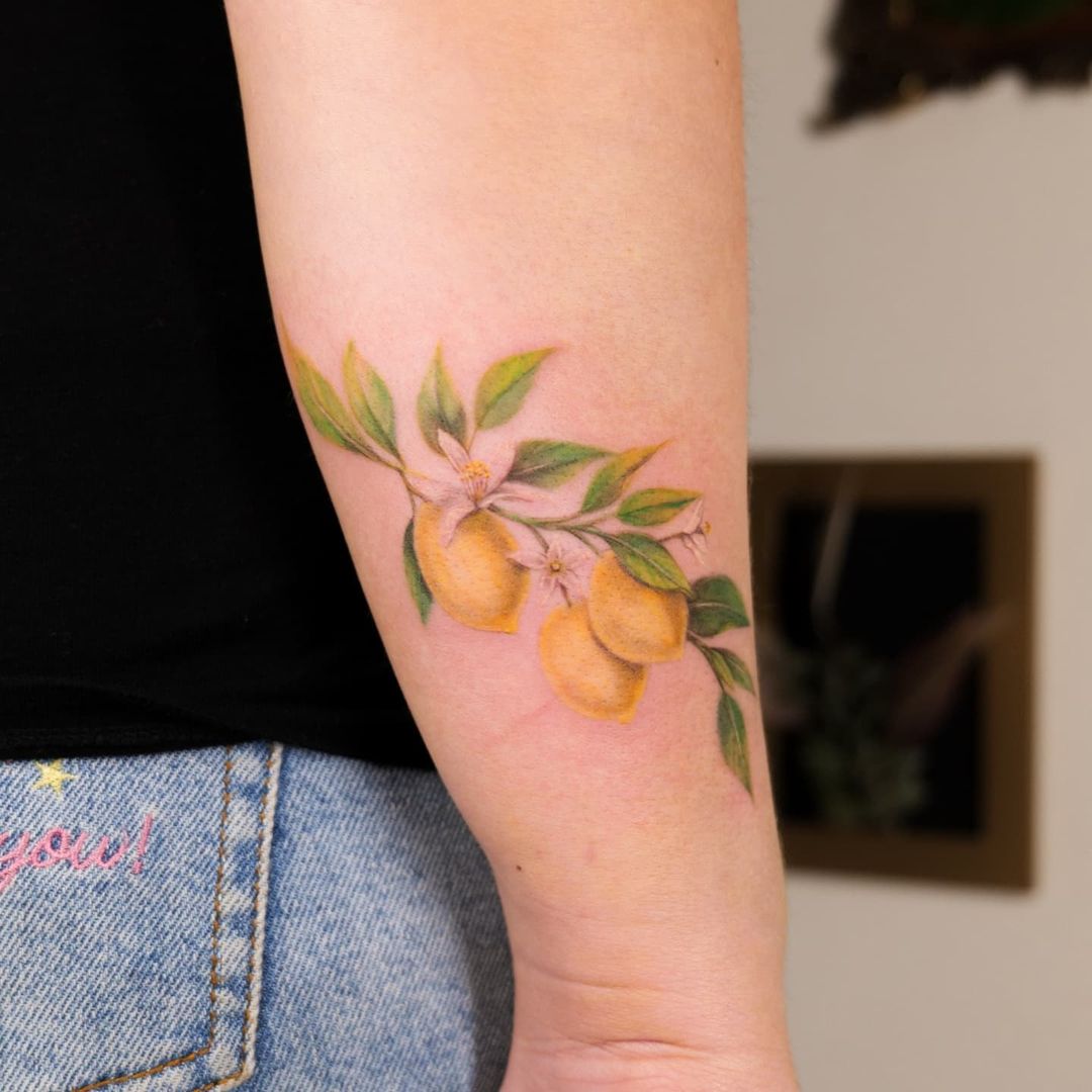 Lemon arm tattoo