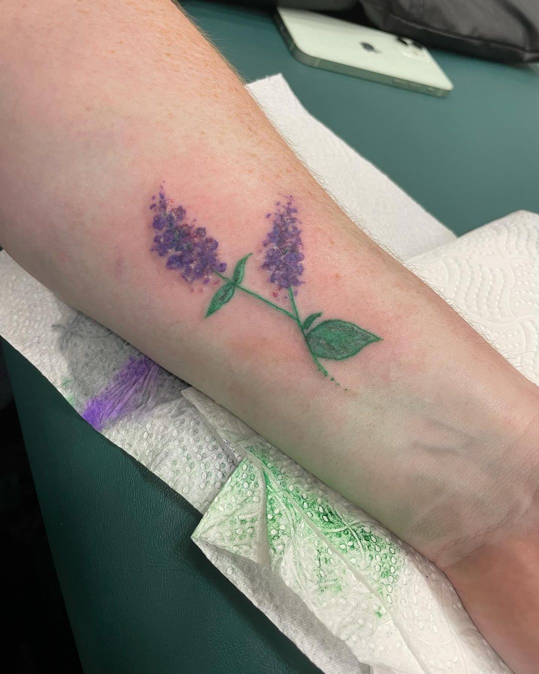 lilac wrist tattoo