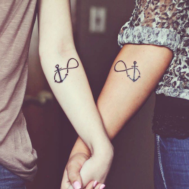 Matching Infinity Anchor Tattoos