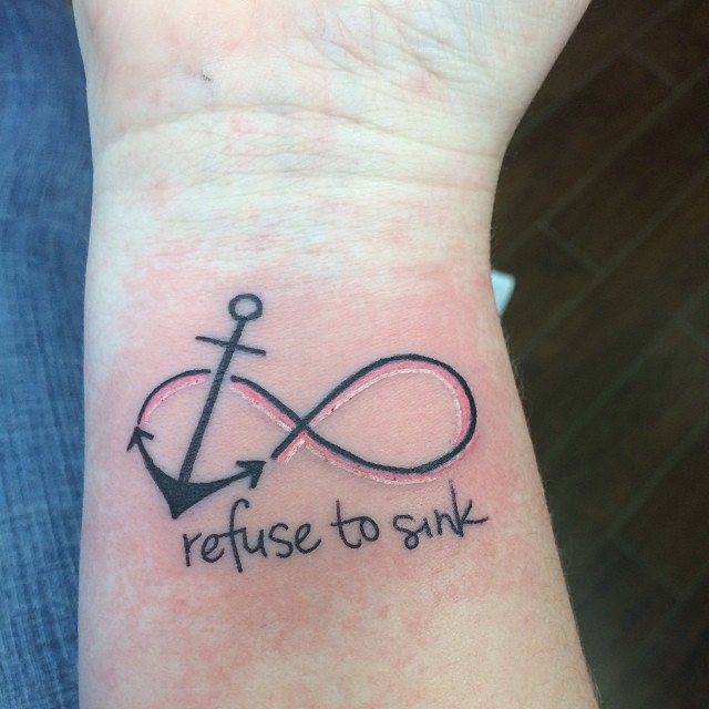 Infinity Anchor "refuse to sink" Tattoo