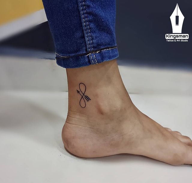 Infinity Arrow ankle Tattoo