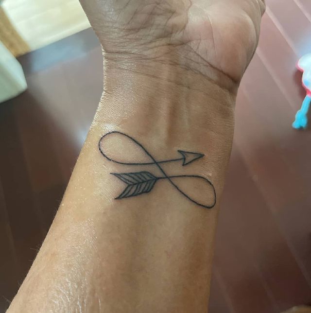 Infinity Arrow wrist Tattoo
