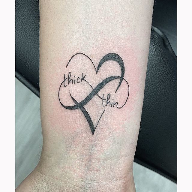 matching infinity heart tattoos 