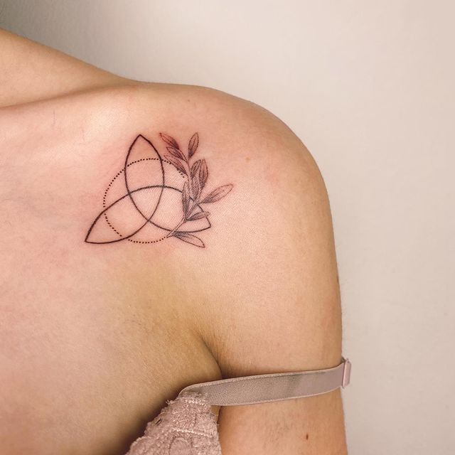 Triquetra shoulder tattoo