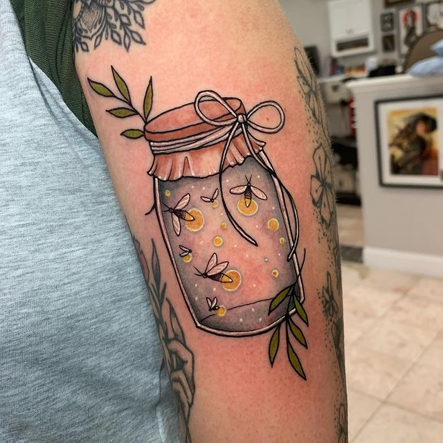 fireflies in a jar tattoo 