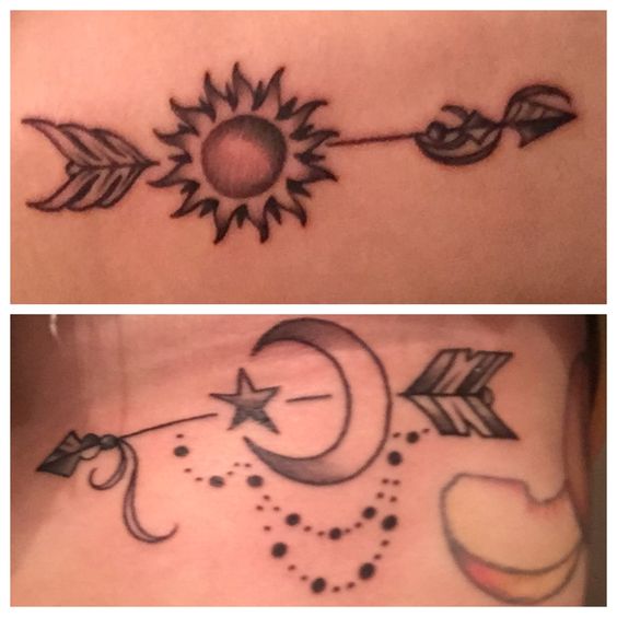 Arrow Through The Sun Tattoo
