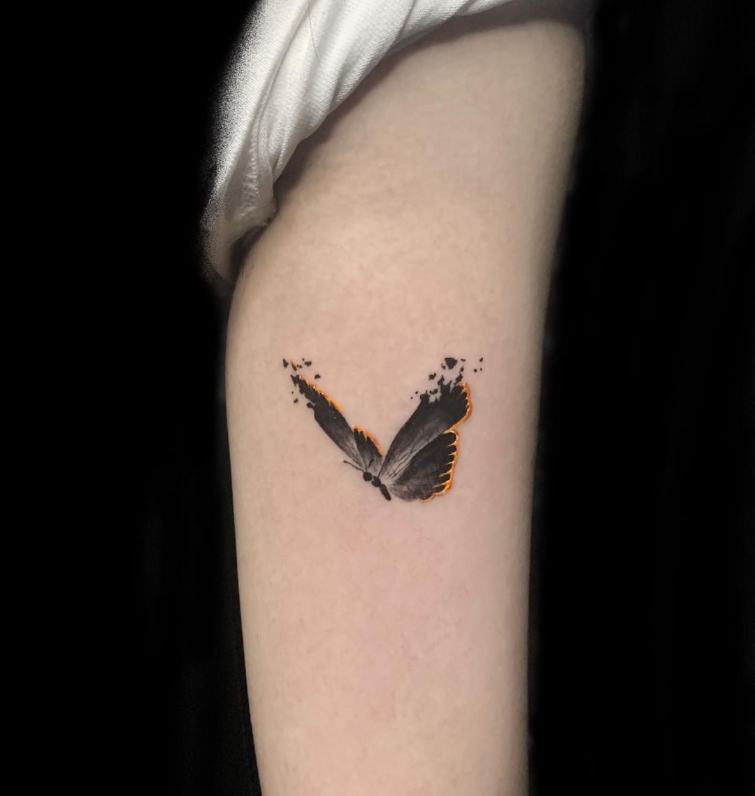 Burning Butterfly tattoo