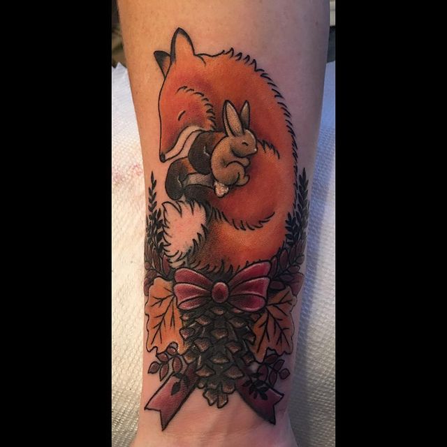fox and rabbit tattoo