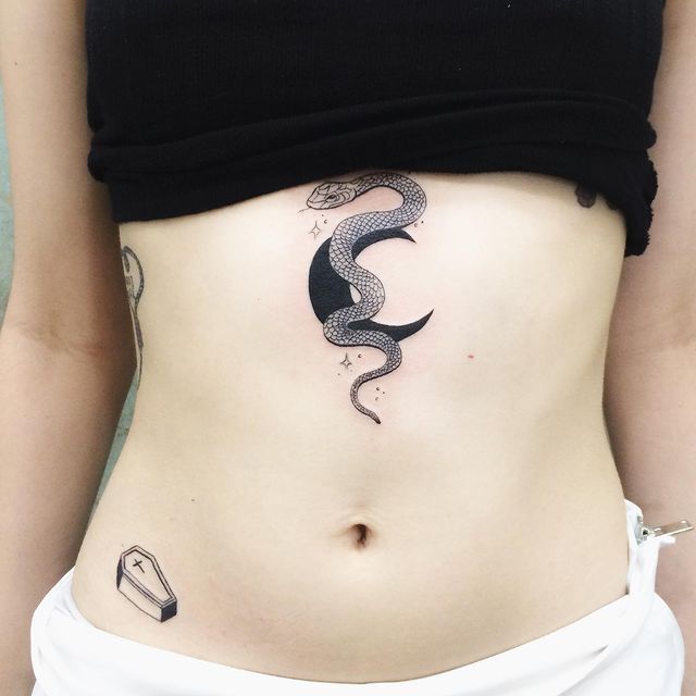 Snake Moon Tattoo