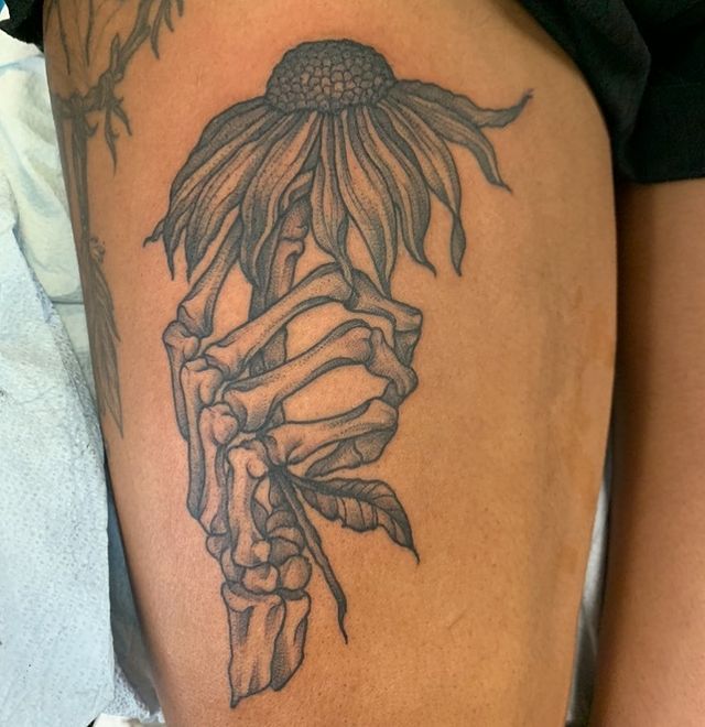 Dead sunflower tattoo 