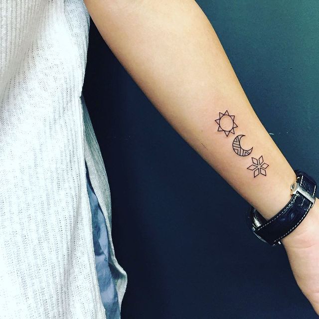 star sun moon tattoo