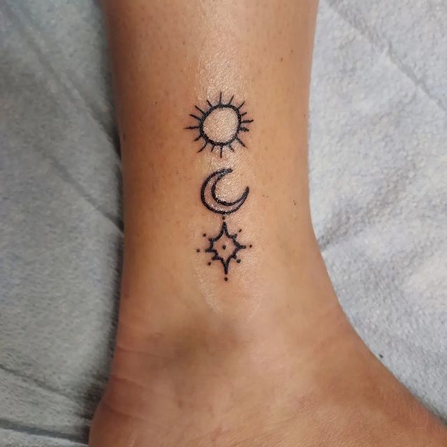 sun moon star tattoo