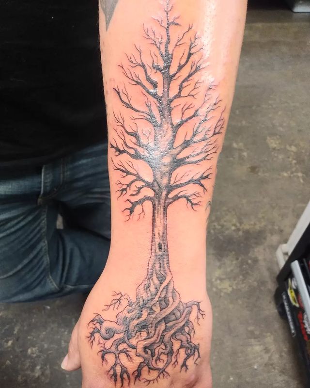 dead tree tattoo