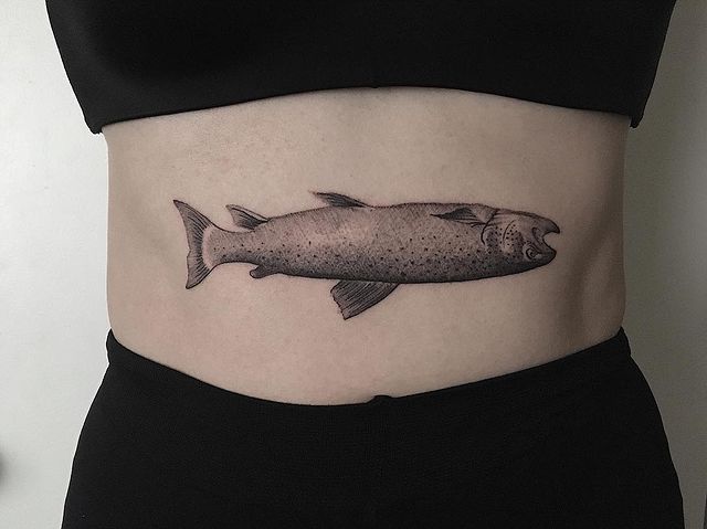 dead fish belly tattoo