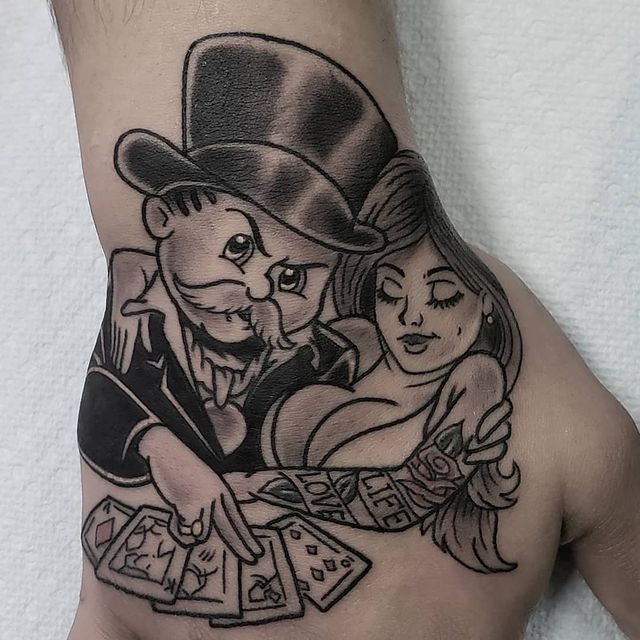 Pimp monopoly man tattoo