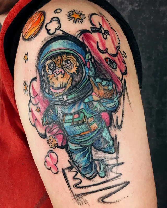 space monkey tattoo