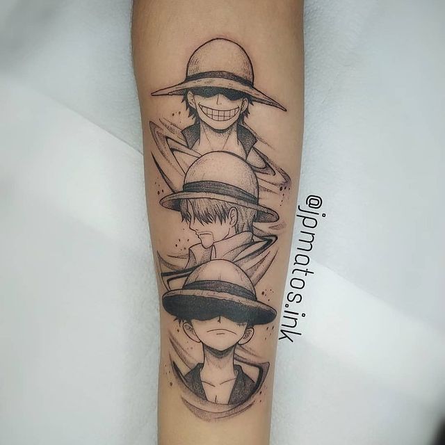Luffy, Shanks and Roger tattoo
