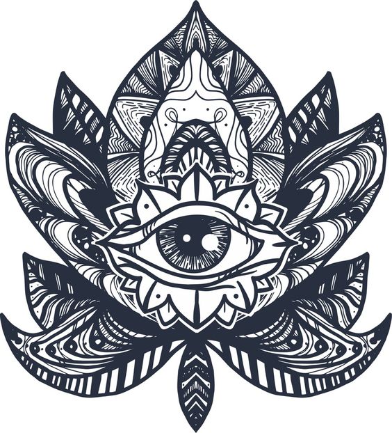 eye lotus tattoo